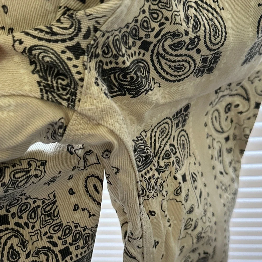 EUC Free People boyfriend printed bandana paisley overalls sz XS - Picture 5 of 10